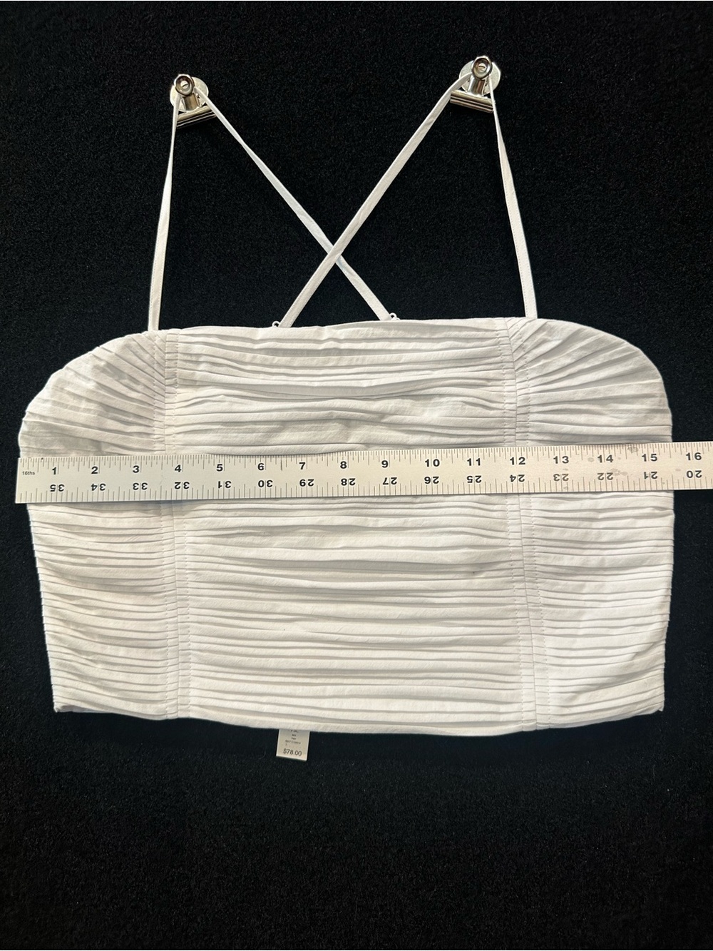 Madewell White Ruched Crop Camisole with Cross Back Straps - Picture 2 of 6